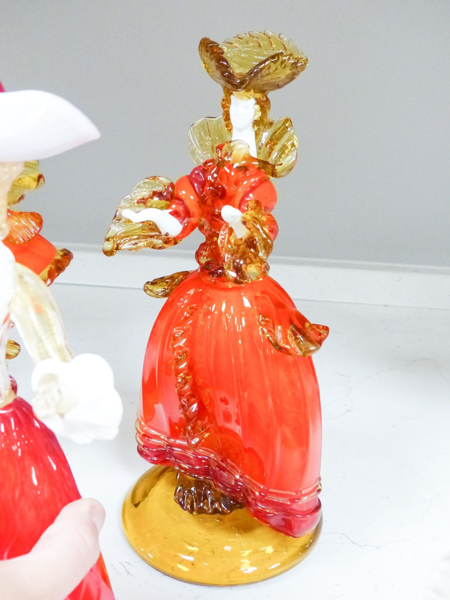 Six Murano glass figures of ladies and gentlemen, the tallest 47cm high